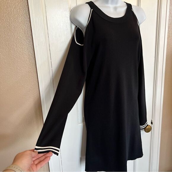 I-N-C Womens black cold shoulder Sweater Dress - Picture 7 of 8